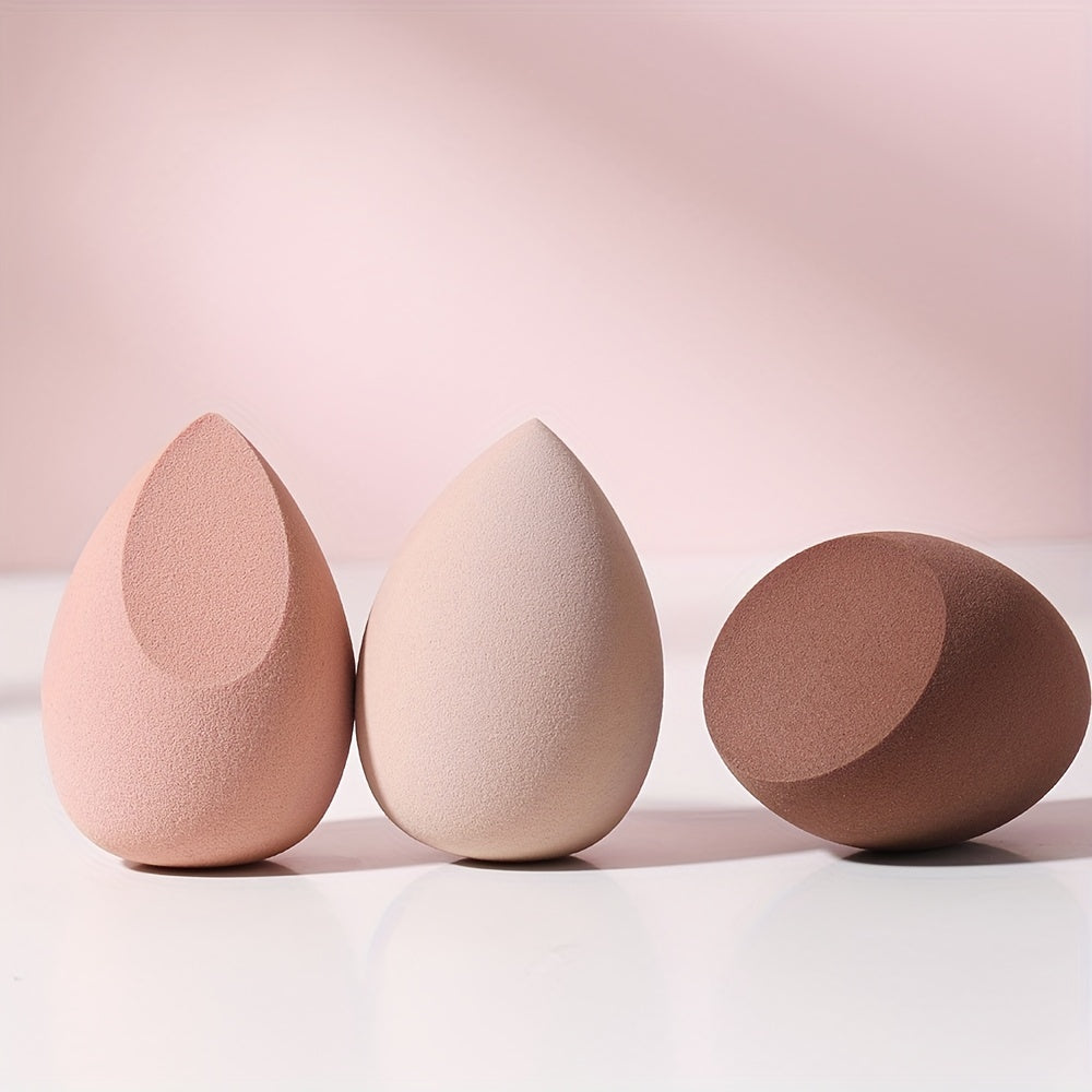 3pcs Makeup Sponge Set: Gourd-shaped Puff, Teardrop Puff, Cushion Sponge Puff, Makeup Tools