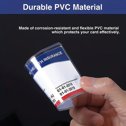 10pcs Transparent Protective Sleeves for Cards & Credit Cards, Business Card Size, ID Card Protector, Soft Waterproof PVC Plastic