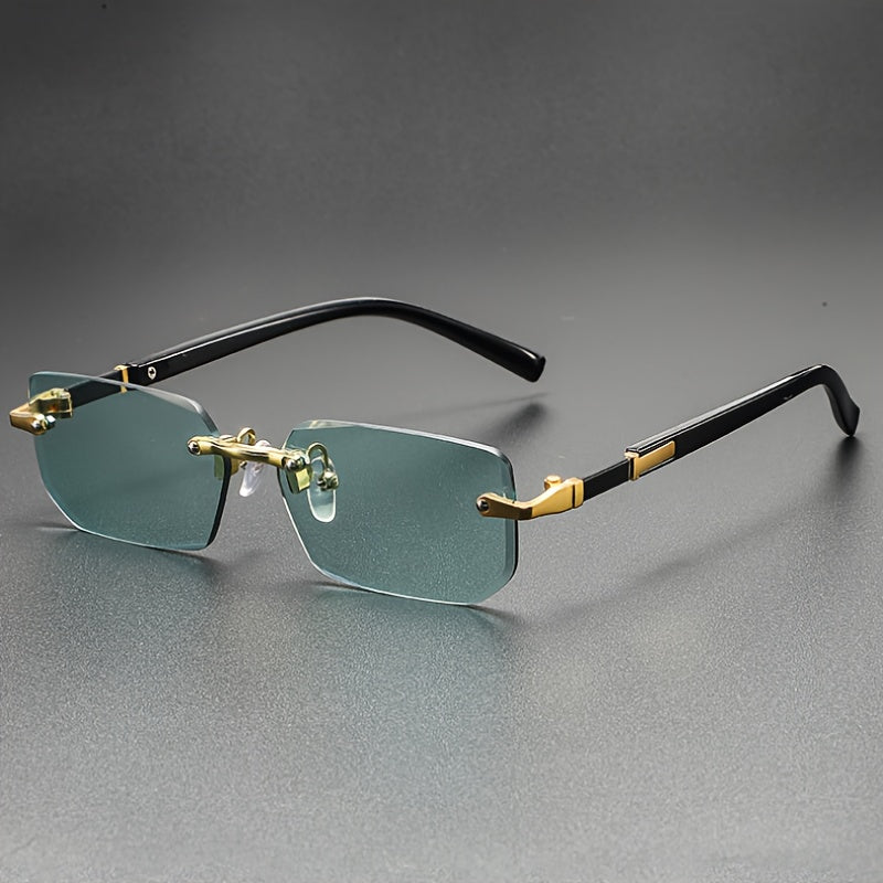 1pc Men's Y2K Fashion Glasses, Square Frameless, Perfect for Summer Outfits