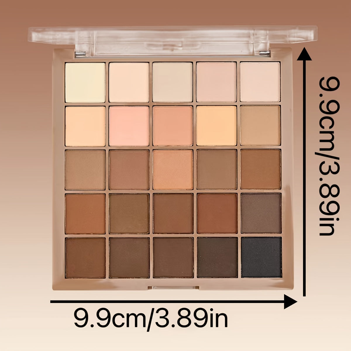 25-Color Eyeshadow Palette Featuring Matte Shades in Gray, Brown, Earthy Tones, And Coffee Chocolate Hues