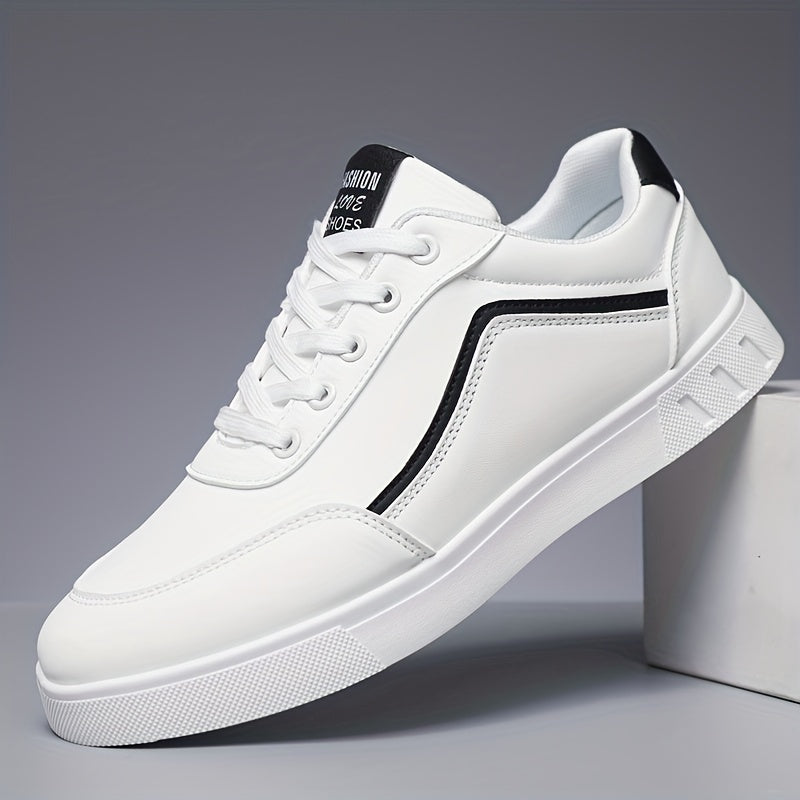 Men'S Casual and Sports Striped Sneakers, All-Season, Spring/Summer, Low Top, Lace Closure, Universal, Round Toe, Dry Clean
