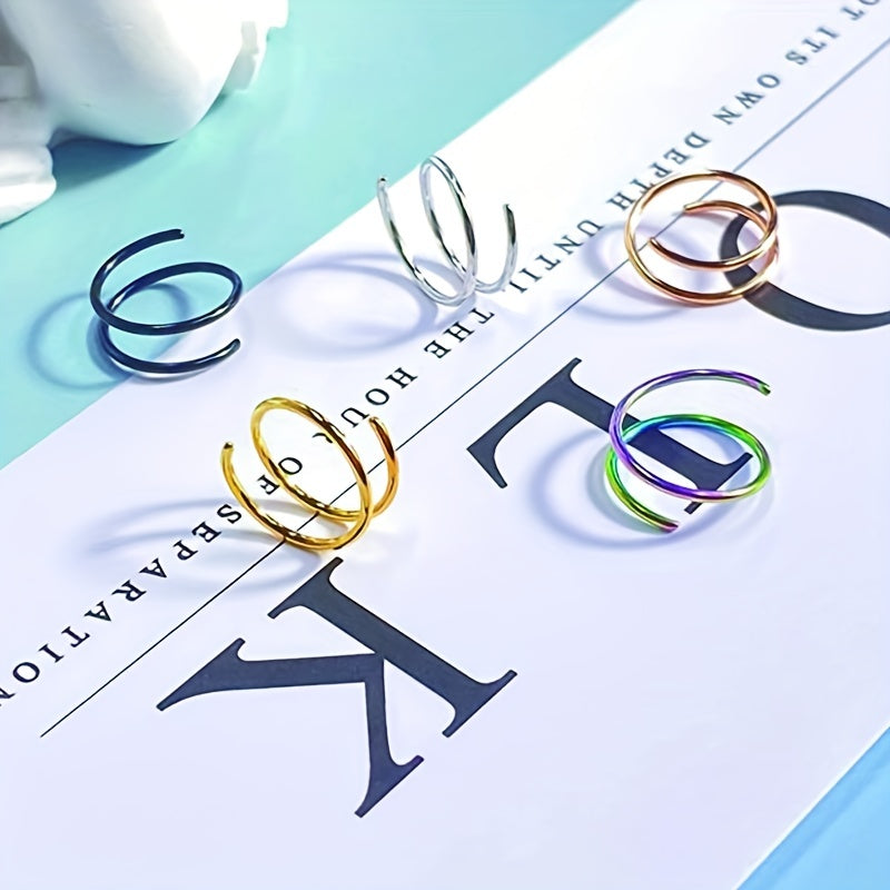Stainless Steel Double Helix Nose Rings Hot Style Lady Piercing Jewelry