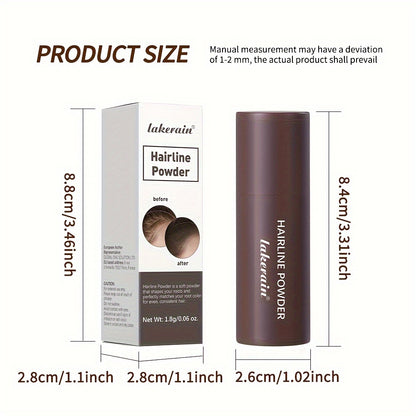Lakerain Hairline Powder Stick - Instant Uniform Hairline & Gray Root Coverage, Waterproof, Long-Lasting, Natural Finish Sponge Pen for All Skin Tones