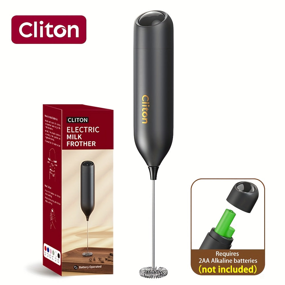 Electric Milk Frother | Battery Powered Portable Coffee Frother with Lightweight Plastic Handle & 304 Stainless Steel Whisk, Low Decibel, Ideal for Drinks, Coffee Lovers, Camping, Wedding Souvenir, Christmas Gift | Requires 2 AA Batteries