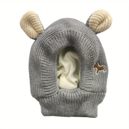 Toddler Winter Knit Hat with Fleece-Lined Ears & Adjustable Toggle Closure - Soft Stretchy Warm Beanie for Boys & Girls, Mixed Colors, Christmas Gift, Hand Wash Only, Baby Winter Hat, Festive Toddler Wear, Cold Weather Accessory, Playful Design, Cozy Fabr