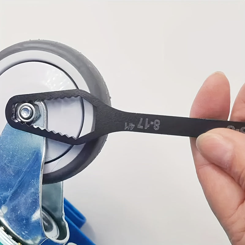 [Versatile | Black] Versatile Black 1pc Torx Wrench | Double-Headed Self-Tightening Adjustable | 5mm Thickness, Jaw Size 3-17mm, Portable Manual Tool for Automotive and Household Use