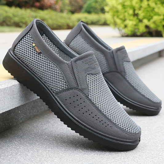 Men'S Breathable Athletic Sneakers - Lightweight Non-Slip Running Shoes with MD Sole, Low-Top Design for Walking, Training & Casual Wear - Black & Gray, Lace-Up Closure, Fabric Upper & Insole, Comfortable Fabric Lining, Athletic Footwear, Sleek Sporty Loo