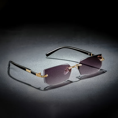1pc Men's Y2K Fashion Glasses, Square Frameless, Perfect for Summer Outfits