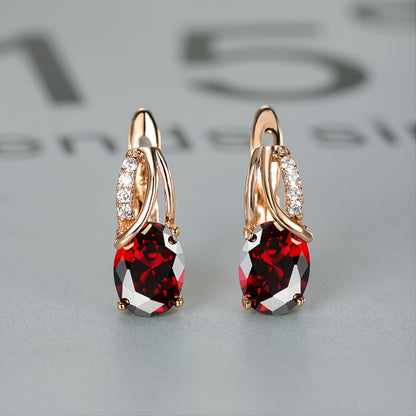 [Synthetic Zirconia Earrings] Vintage Synthetic Zirconia Earrings, Elegant Oval Cut Bridal Wedding Jewelry Gifts