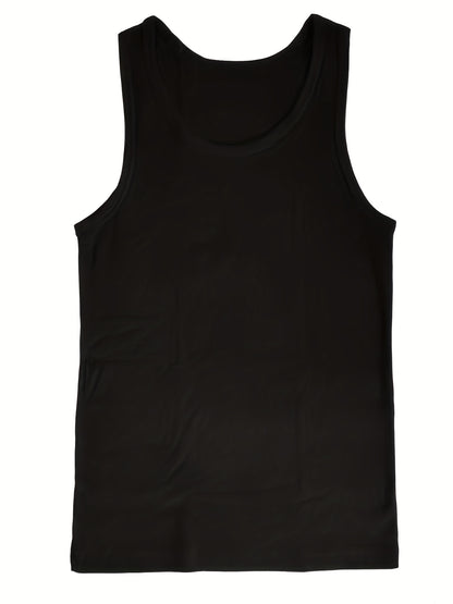 [Breathable Men's Tank Top] Quick Dry Breathable Men's Solid Tank Top | Active Crew Neck Sleeveless Shirt for Summer Outdoor Clothing