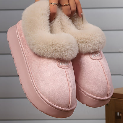 Thickened Warm Low-Top Couple's Plush Indoor Slippers for Men and Women, New 2025 Autumn/Winter Home Shoes