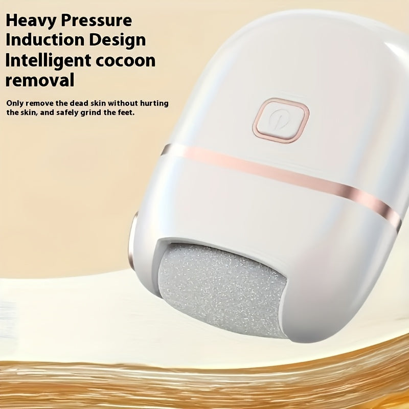 1pc Rechargeable Electric Foot Grinder, with Three Replaceable Grinding Heads, Including a Thickness Grinding Head for Polishing Thick, Portable and Easy to Use, USB Charging