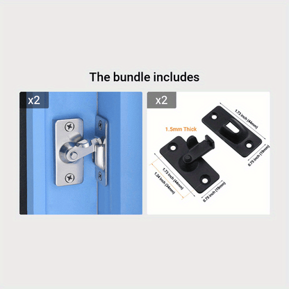 304 Stainless Steel Door Lock  90 Degree Right Angle Door  Door Gate Slide  Lock, Home Safety Door Lock Hasp Locking  Bolt Cam, for Sliding Doors/ Window /Closet /Barn/ Garden/ Fences