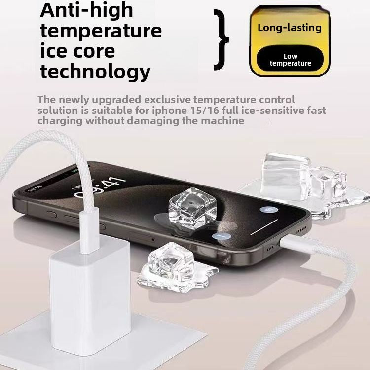 Suitable for Apple 15-16 fast charging double typec head braided data cable