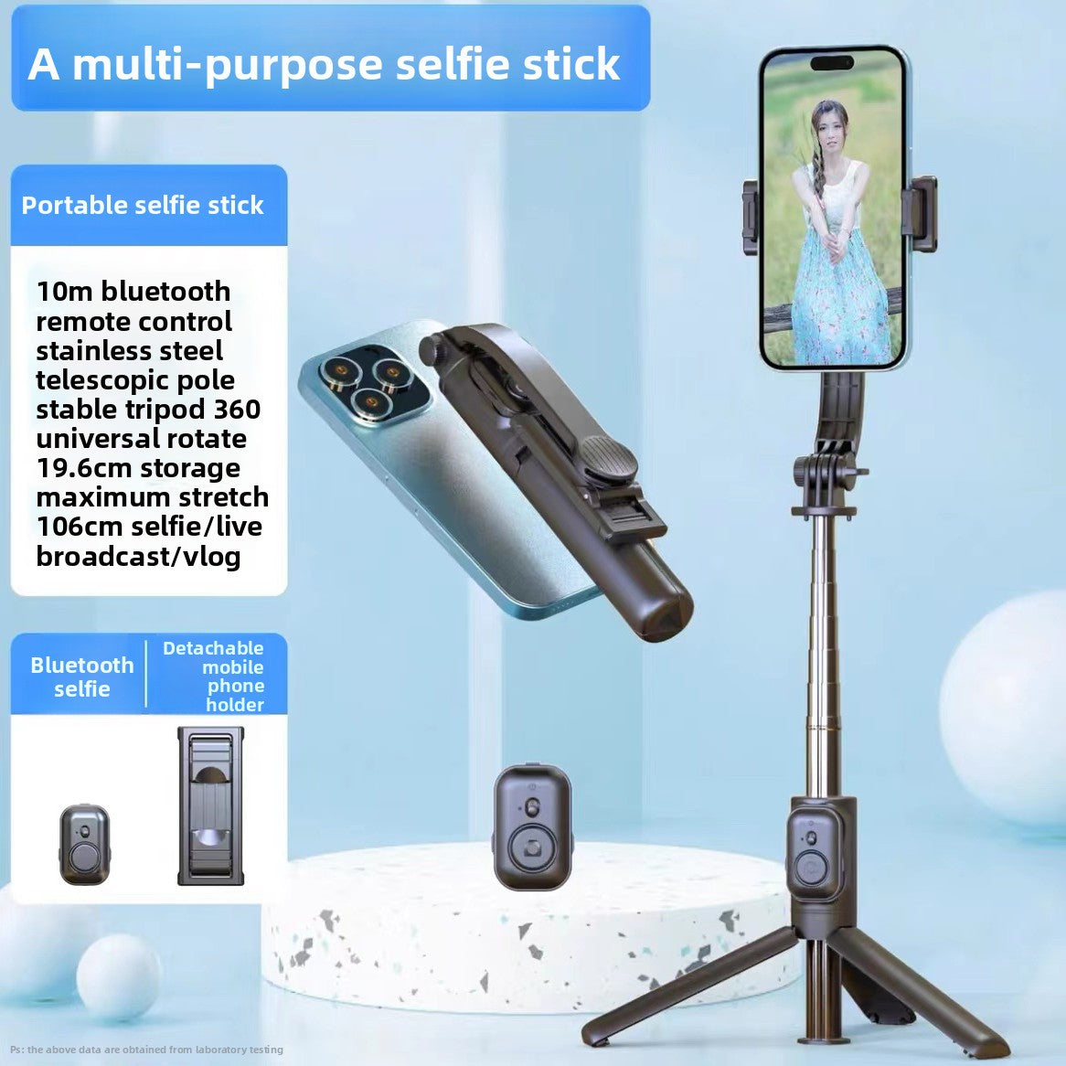 Kafile selfie stick multi-function Bluetooth tripod portable 360-degree live broadcast mobile phone holder camera artifact