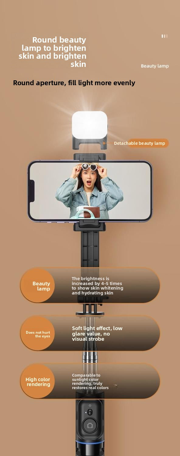 Kafile selfie stick multi-function Bluetooth tripod portable 360-degree live broadcast mobile phone holder camera artifact