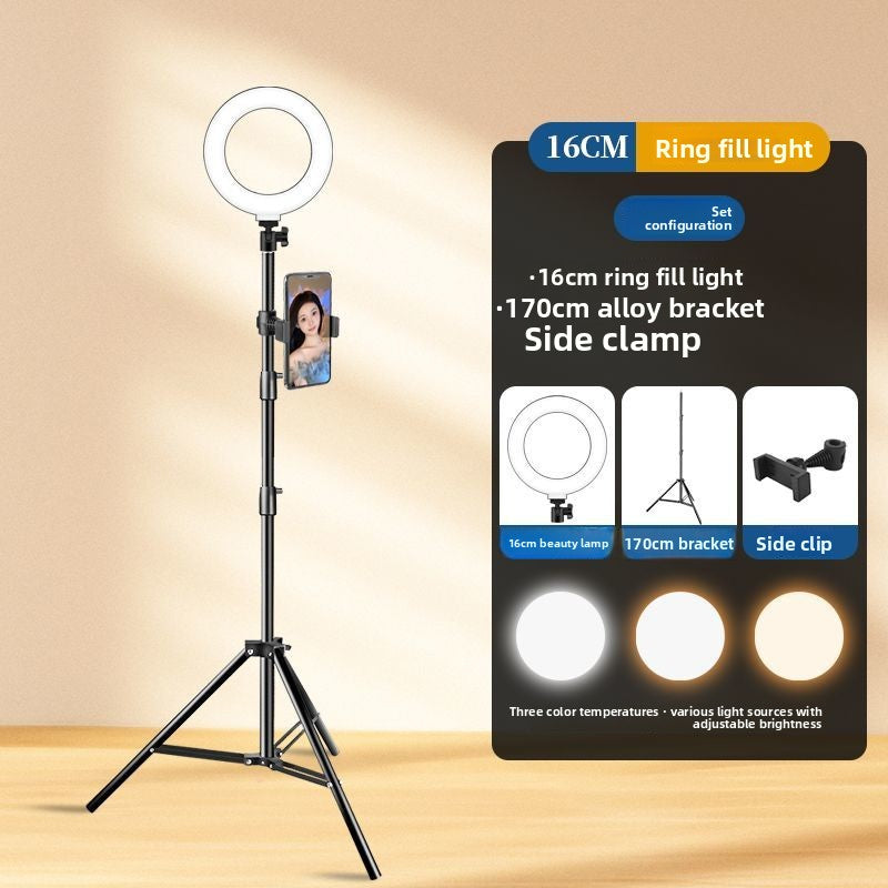 Beauty live stream filling light mobile phone holder tripod shooting indoor photography live streaming host desktop selfie stick support frame