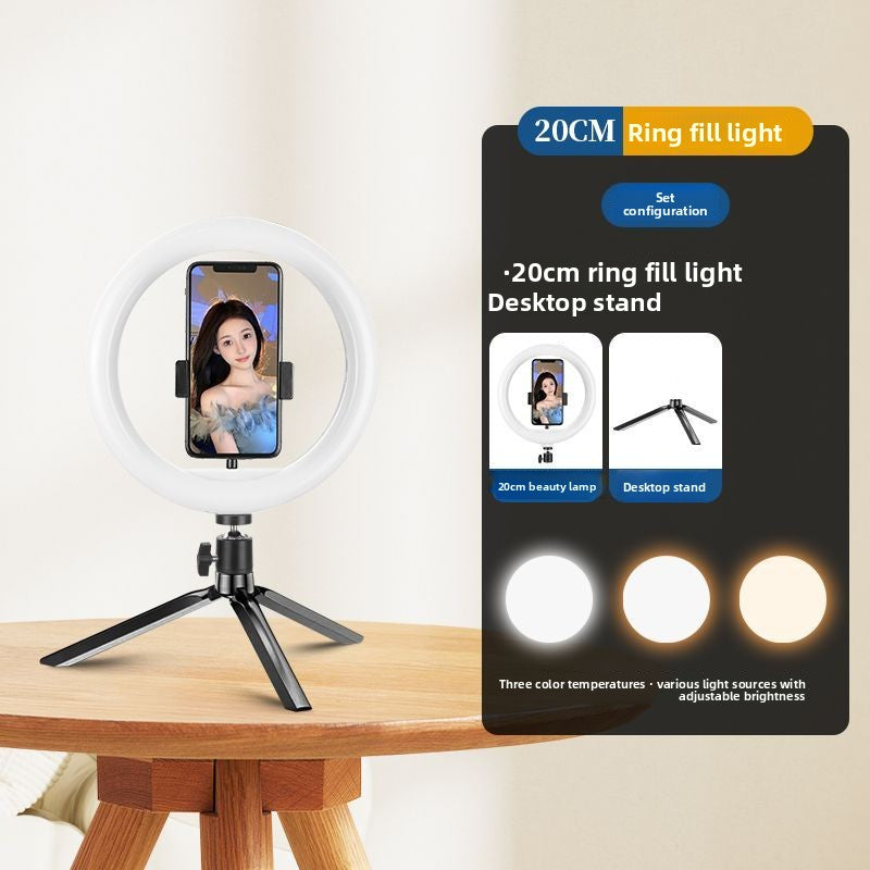 Beauty live stream filling light mobile phone holder tripod shooting indoor photography live streaming host desktop selfie stick support frame