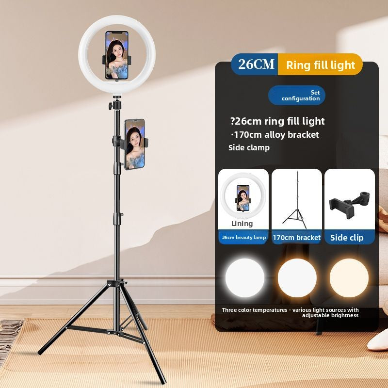 Beauty live stream filling light mobile phone holder tripod shooting indoor photography live streaming host desktop selfie stick support frame