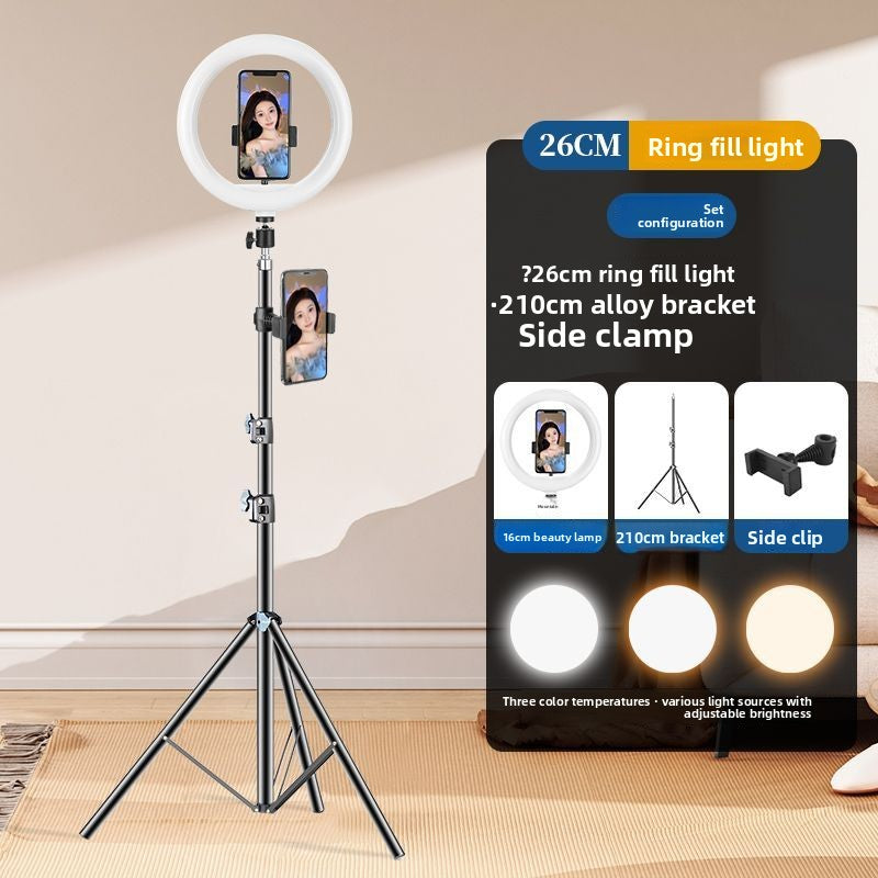 Beauty live stream filling light mobile phone holder tripod shooting indoor photography live streaming host desktop selfie stick support frame