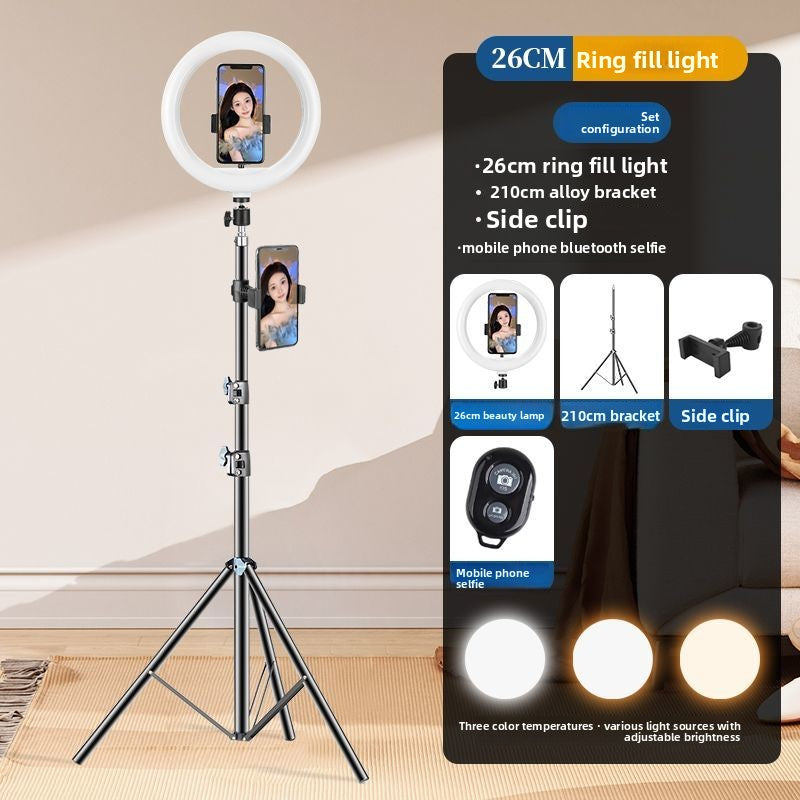 Beauty live stream filling light mobile phone holder tripod shooting indoor photography live streaming host desktop selfie stick support frame