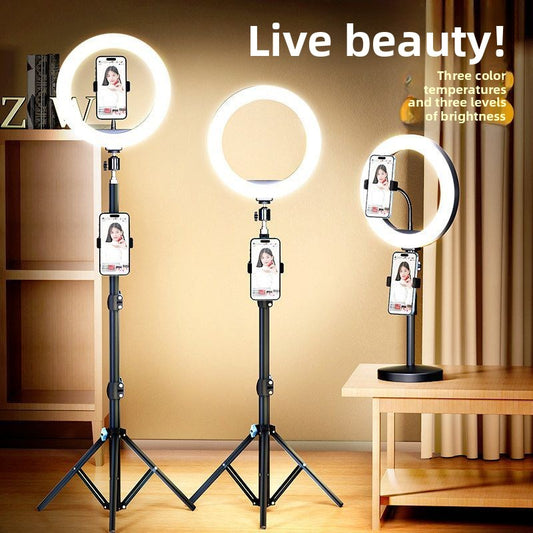 Beauty live stream filling light mobile phone holder tripod shooting indoor photography live streaming host desktop selfie stick support frame