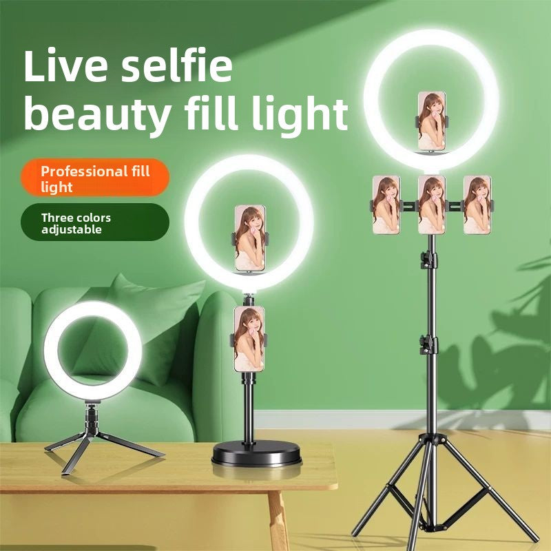 Beauty live stream filling light mobile phone holder tripod shooting indoor photography live streaming host desktop selfie stick support frame